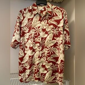 Men’s UBC tropical palm leaves shirt size L